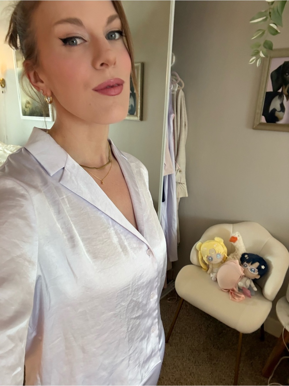 Aritzia Wilfred iced Lavender Button-Up top - Picture 4 of 5